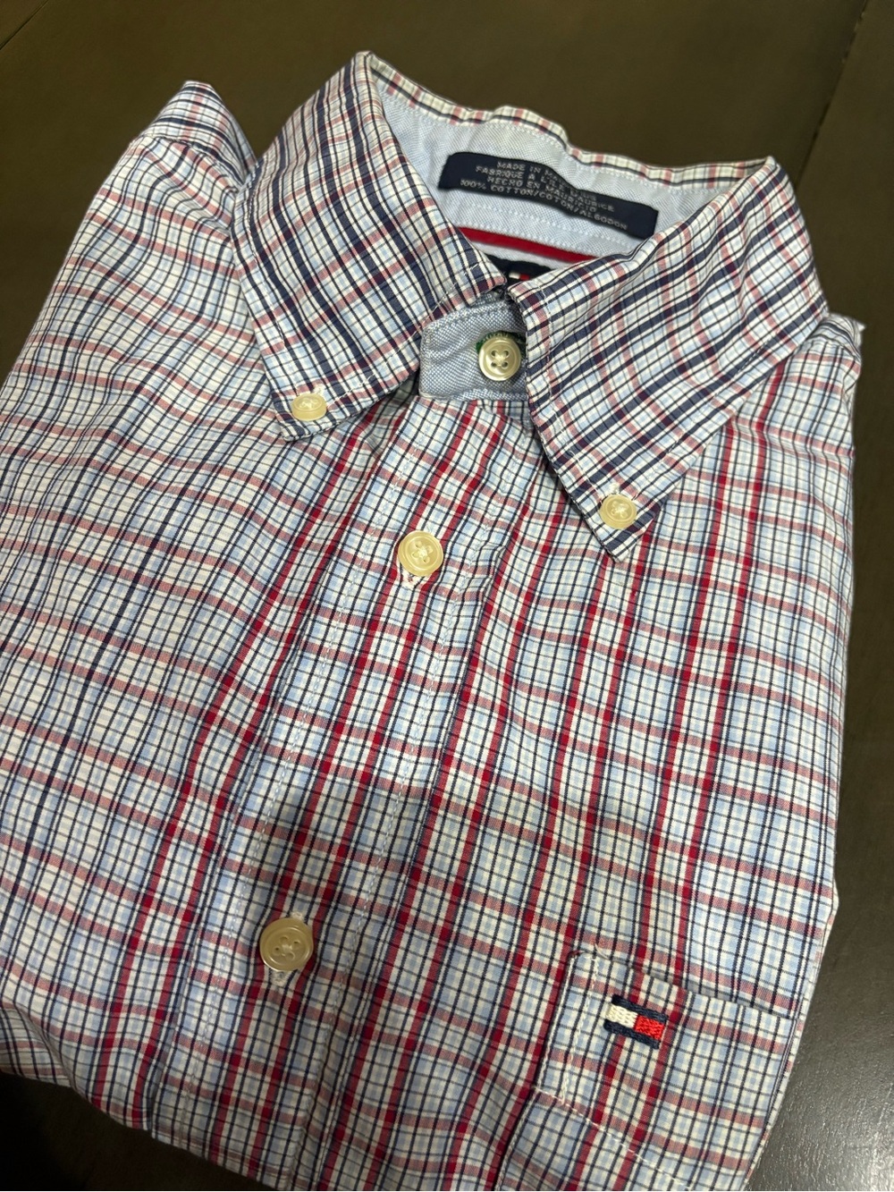 Tommy Hilfiger Plaid Button-Down Shirt Size M